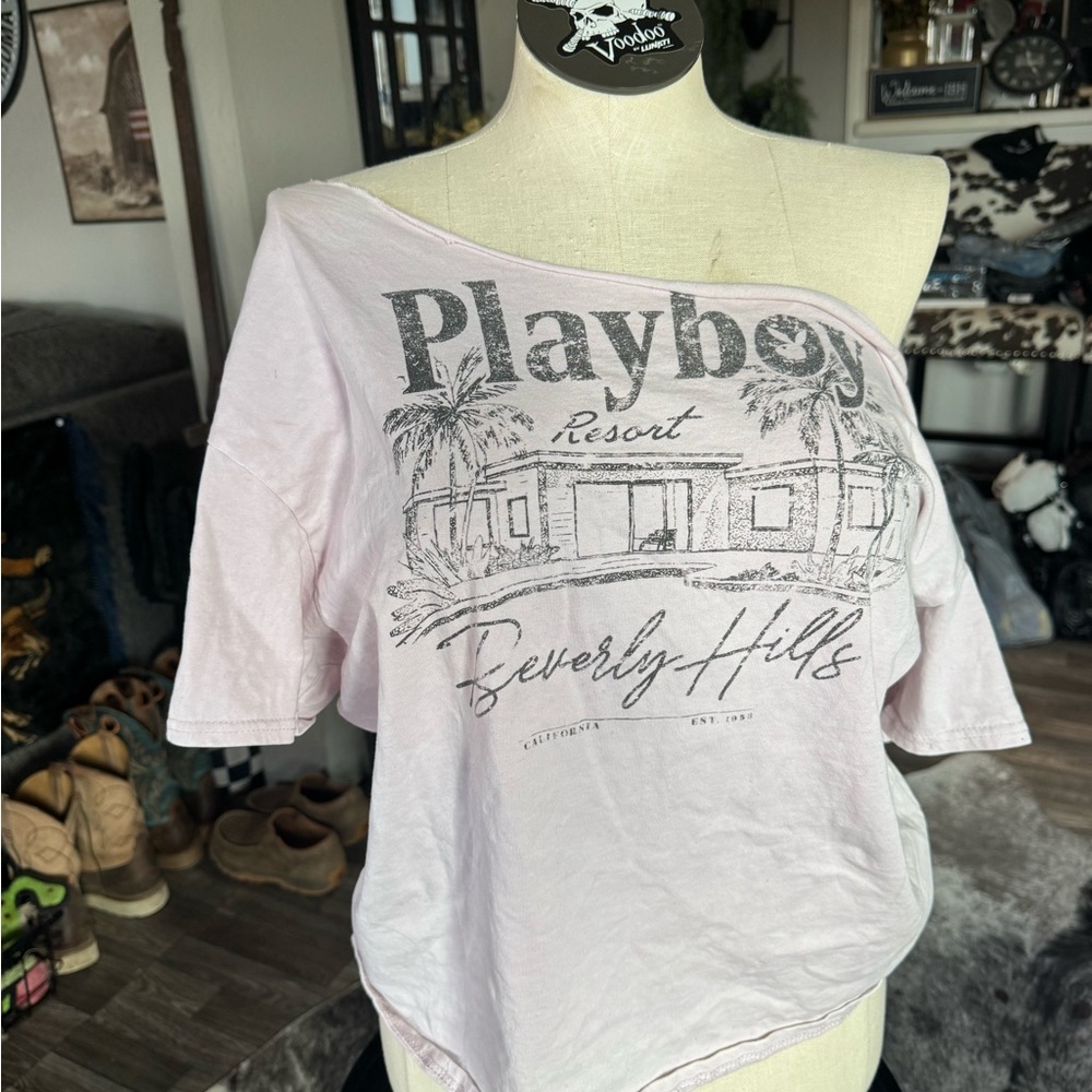 PLAYBOY Pale Pink Beverly Hills Graphic Tee